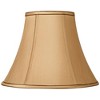 Springcrest Collection Set of 2 Softback Bell Lamp Shades Tan Brown Medium 7" Top x 14" Bottom x 11" Slant Spider with Replacement Harp Finial Fitting - 3 of 4