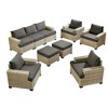 XIZZI All-Weather Rattan Furniture, Sectional Sets w/ Optional Solar Light-Up Coffee Table & Ottoman, Choose 6-9pc Configs in 8 Fade Resistant Colors - 2 of 4