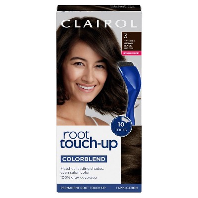 Clairol Root Touch-Up Permanent Hair Color - 3 Brown Black - 1 Kit ...