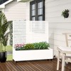 Wooakway Metal Planter Box with Trellis Raised Garden Bed with Arbor Privacy Screen Black/Gray/Brown - 2 of 4