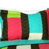 Slickblue 3 Piece Full/Queen, Soft Vermicelli Quilted Quilt and Shams, Quilt Set, Vertical Stripes, 9 Options - 2 of 4