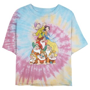 Juniors Womens Snow White and the Seven Dwarves Best Friends PileCrop T-Shirt - 1 of 4