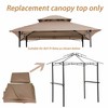 Grill Gazebo Replacement Canopy Roof, 5' x 8' Outdoor BBQ Gazebo Canopy Top Cover, Double Tired Grill Shelter Cover - 3 of 4