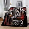 Lomsoe 3D Vintage Dragon Print Flannel Blanket - All Seasons Soft and Warm Throw Blanket for Bed, Napping, Camping, Travel, Office - 2 of 4