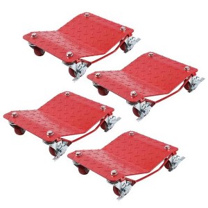2 items 4 Tire Wheel Dolly Car, Premium Manganese Steel, 3000 Lbs Capacity, Heavy Duty, Antiskid & Recessed Design, 360° Rotatable Wheels - 1 of 1