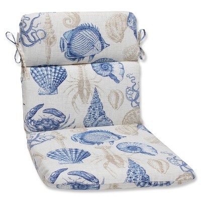 Pillow Perfect Outdoor Round Edge Full Seat Cushion - Sealife