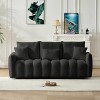 PAGED 38.1"Teddy Fabric Couch with Strong Eucalyptus Frame,Cotton Lounge Upholstered Sofa with A Pillow,Modern Sofa for Living Room - 3 of 4