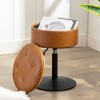 Arceso 360° Swivel Vanity Stool, Faux Leather with Storage, Height Adjustable Stool for Bathroom & Living Room - 2 of 4