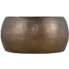 CT501 Modern Contemporary Round Aluminum material 32inCoffee Table, Farmhouse Table with Glossy Hand Hammered Design Antique Gold - 4 of 4