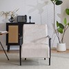 1pc Modern Lounge Chair with Polyester Upholstery and Metal Frame No Table Included for Living Room Bedroom or Office Use - Coolbibila - 3 of 4