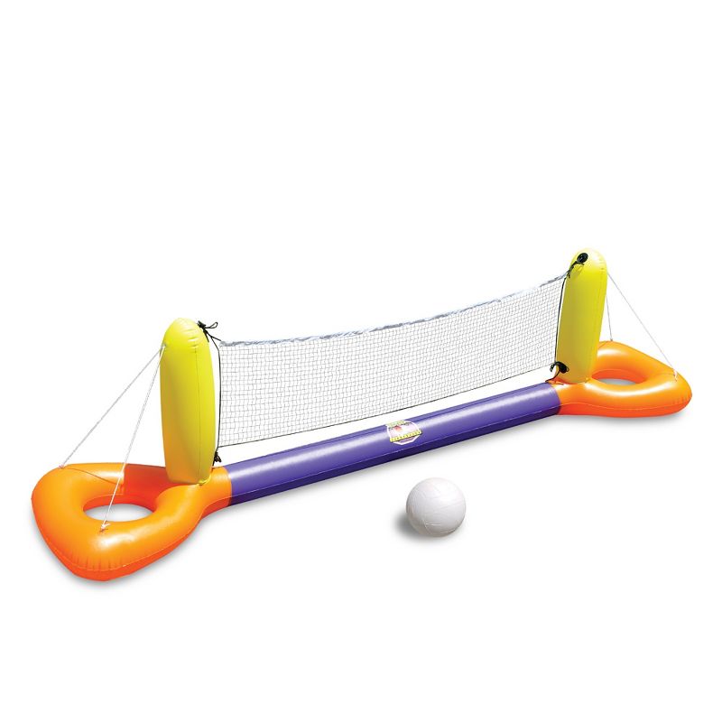 Swimline 11.5" Inflatable Floating Splash Volleyball Game for the Swimming Pool - Orange/Yellow, 3 of 4