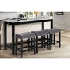 New Classic Furniture,Celeste 4-Piece Faux Marble & Wood Bar Set In Gray - 3 of 4