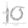 Black Bow Jewelry 2.5mm 10k White Gold Polished & Textured Twisted Hoops, 15mm - 4 of 4
