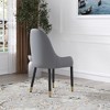 Modern PU Sponge-Filled Dining Chair, Solid Wood & Metal Legs, Set of 2, Versatile for Restaurants & Living Rooms, Gray - 3 of 4