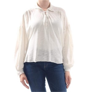 Free People Womens Rush Hour Peasant Blouse, Off-White, X-Small - 1 of 1
