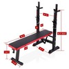 Naysaye Exercise Trainers Adjustable Folding Multifunctional Workout Station with Squat Rack for Home Gym Use, Black and Red, 46.6"*22"*41.7" - 3 of 4