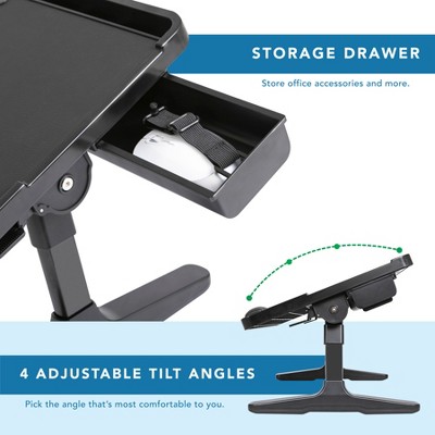 LAPGEAR Easy Tilt Adjustable Laptop Bed Desk Black