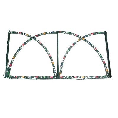 J. Hofert Co 7' Green Pathway Fence with Multicolored Christmas Lights Outdoor Decoration