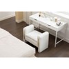 NicBex Bench Shoe Bench Makeup Bench Velvet Fabric Accent Stools for Bedroom and Entryway, White - 4 of 4