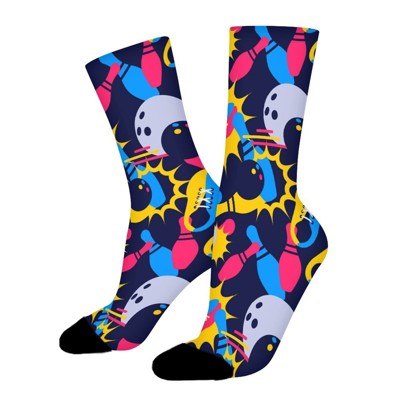 Bowling Pattern Women Printed Crew Socks Funny Funky Socks Soft Polyester Novelty Gifts for Artists Men