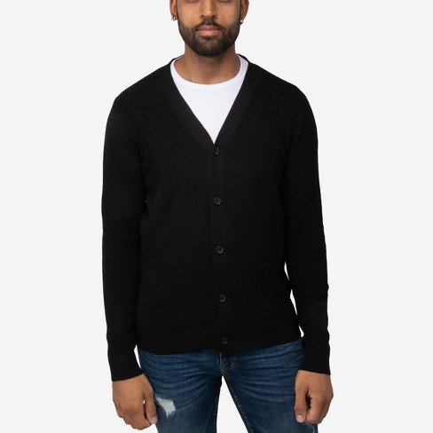 Mens black cotton clearance cardigan