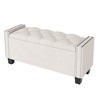 VYNXARIA Upholstered Velvet Storage Ottoman Bench for Bedroom, End of Bed Bench with Rivet Design, Tufted Foot Rest Stool - 3 of 4