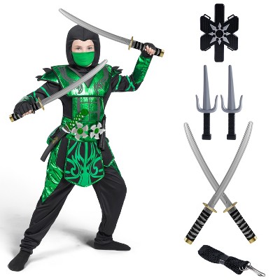 Joyfy Halloween Ninja Weapon Toy Set, Ninja Backpack with Ninja Swords and Knives for Kids, Ninja Costume Accessories for Cosplay Dress Up Party