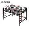 ORRD Queen Size Metal Loft Bed with Ladder & Guardrails, Heavy-Duty Black Frame for Adults & Teens - 2 of 4