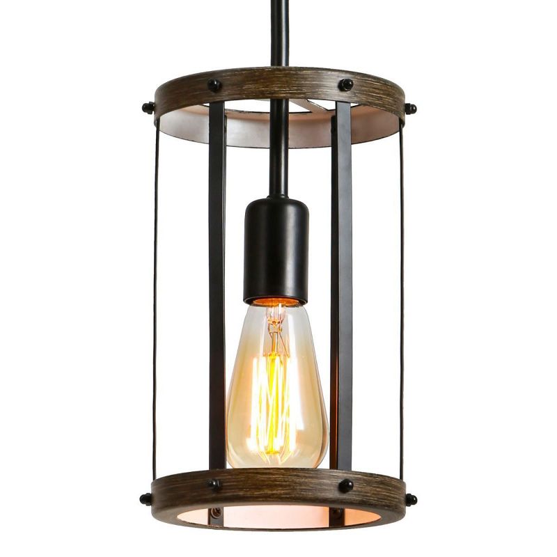 Metal Cage Pendant Lamps Vintage Rustic Pendant Light With Adjustable Length Farmhouse Caged Hanging Lamp E26 Base Bulb Not Included-The Pop Home, 5 of 8