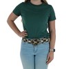 CTM Women's Braided Plaid Wide Belt with Matching Buckle - 4 of 4