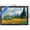 Trends International Wheat Field with Cypresses Framed Wall Poster Prints - 3 of 4
