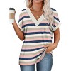 Womens Summer Tops V Neck Outfits Clothes Short Dolman Sleeve Blouses 2025 Fashion Shirts - 3 of 4
