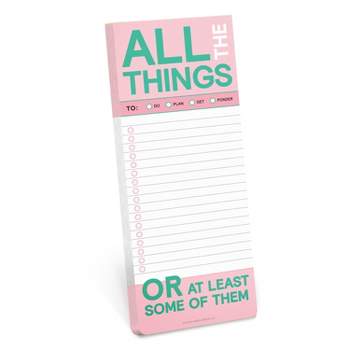 Knock Knock 3.5"x9" 'All The Things Make A List Pad' Shopping List Pad and To Do Pad