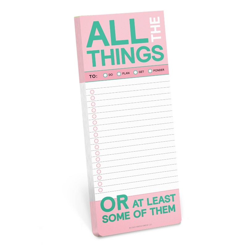 Knock Knock 3.5&#34;x9&#34; &#39;All The Things Make A List Pad&#39; Shopping List Pad and To Do Pad, 1 of 6