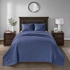Gulches 3 Piece Full Reversible Bedspread Set,Navy - 2 of 4