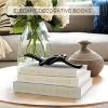 Aoibox Set of 3 Linen Decorative Faux Books Sage Modern Aesthetic Decor Storage Box for Coffee Table or Bookshelf - 2 of 4