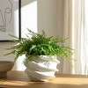 Decorative Ceramic Flower Pot for Home Decor - Indoor and Outdoor Planter - Art-Inspired Plant Pot for Garden, Patio, Shelf, or Entryway - 5" White - 3 of 4