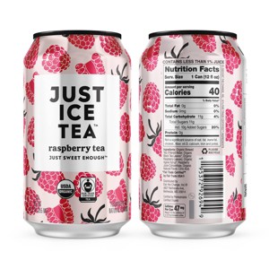 JUST ICE TEA Raspberry Black Tea - 4pk/12 fl oz Cans - 1 of 4