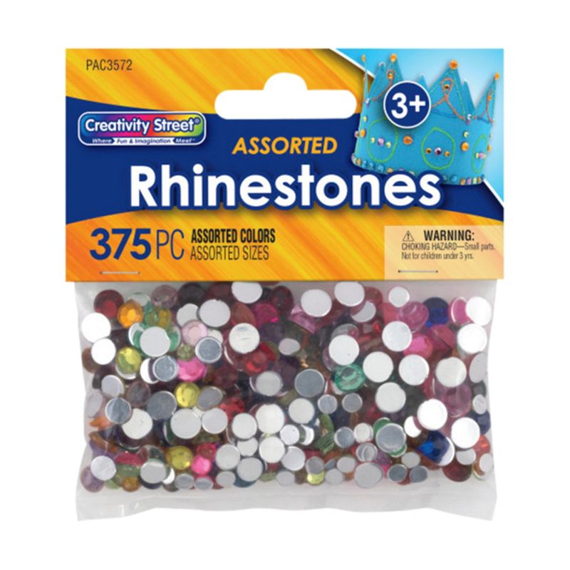 Creativity Street Rhinestones, Assorted Shapes, Sizes and Colors, Pack of 375, 1 of 3