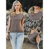 INSPIRE CHIC Women's Summer Crew Neck Sleeveless Lightweight Casual Knit Button Sweater Vest - 2 of 4