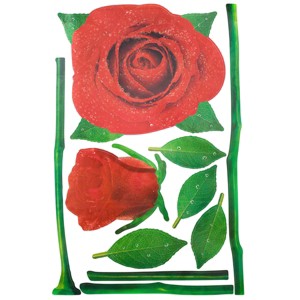 Slickblue Glorious Rose Vinyl Wall Stickers – Decorative Decals for Living Room & Bedroom, 3 Rose Design Options - 1 of 3