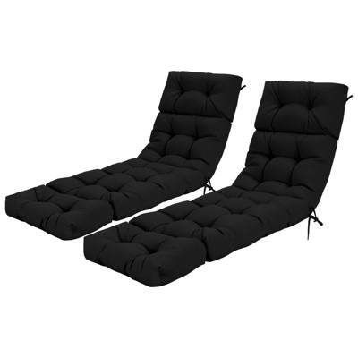 Tangkula 2Pcs Lounge Chair Cushion 73 x 22 Inch High Back Recliner Cushion with 4 Fixing Ties
