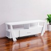 HomeRoots 60" White Wood Enclosed and Open Storage TV Stand - 2 of 4