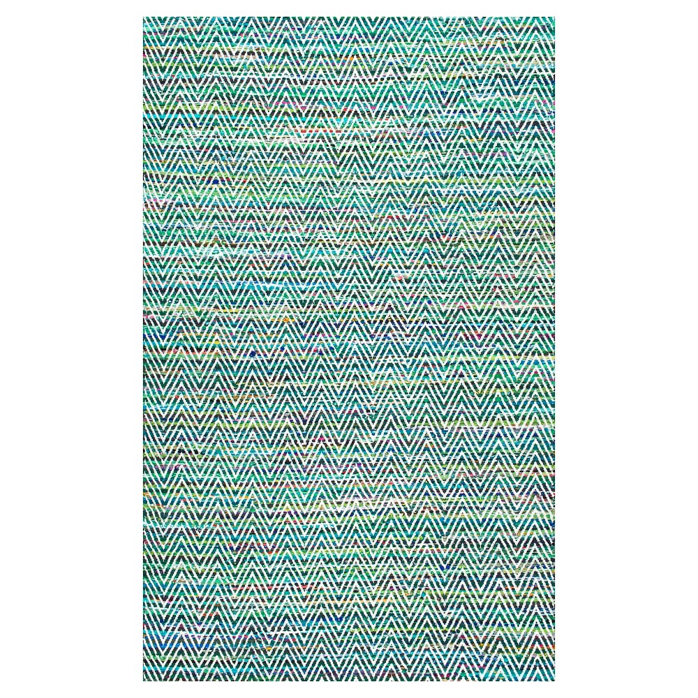 2'x3' Hand Woven Chevron Rochell Accent Rug Green - nuLOOM