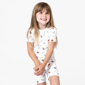 Bellabu Bear Kids Baseball Bamboo Kids Pajama Short Set - 1 of 4