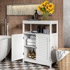 Costway Bathroom Floor Cabinet Free Standing Storage Organizer w/ Double Shutter Doors - 2 of 4