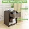 Dyonery Fluted Modern Farmhouse Nightstand Wooden Bedside Table with Drawer Storage Gray Oak - 2 of 4