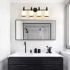 POWLIG 27.75-in 4-Light Vintage Courtly Black Bathroom Vanity Light with Frosted Milk Glass Shade - 3 of 4