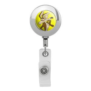 Looney Tunes Wile E Coyote Metal Chrome Badge ID Card Holder Clip - 1 of 3