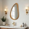 Spassway Asymmetrical Wall Mirror with Wood Frame Unique Irregular Mirror Wall Mounted Decor for Living Room Bathroom Bedroom Vanity Entryway Hallway - 3 of 4